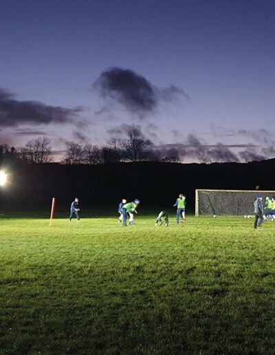 Ritelite Sports-LITE sports floodlighting lighting up a football pitch for winter training