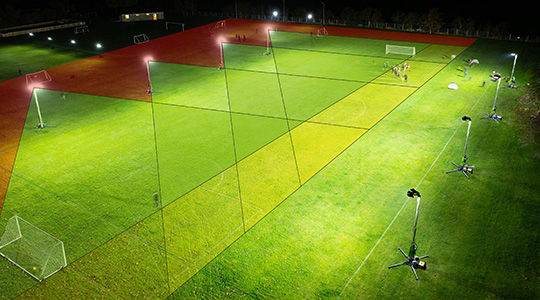 Beam Control - Quad Pod Diagram 2 Sports-LITE Field Overlay