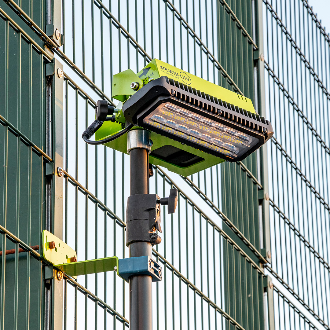 Ritelite Quad Pod K65 mobile lighting towers lighting up a 3x3 basketball court for competitive play