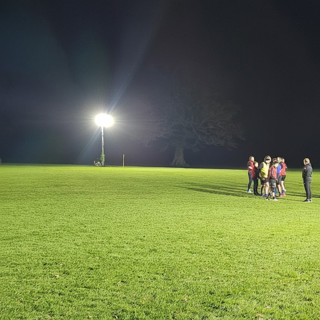 Image 47 Ritelite Sports-LITE soccer field lights lighting up a soccer field for winter training