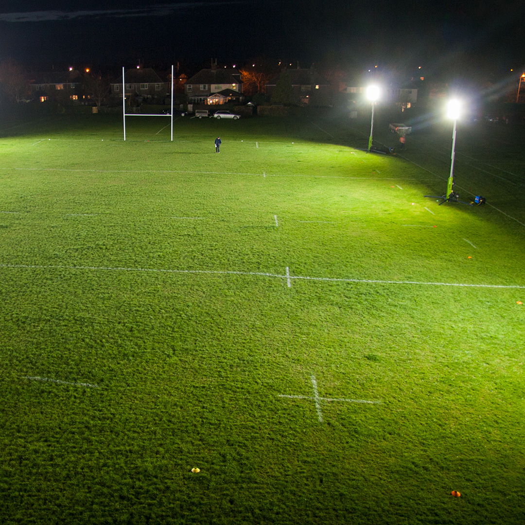 Image 48 Ritelite Sports-LITE soccer field lights lighting up a soccer field for winter training