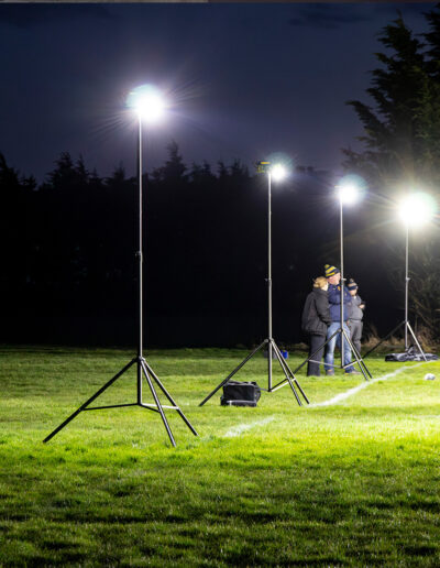 Ritelite Sports-LITE training kit lighting up a rugby pitch for winter training