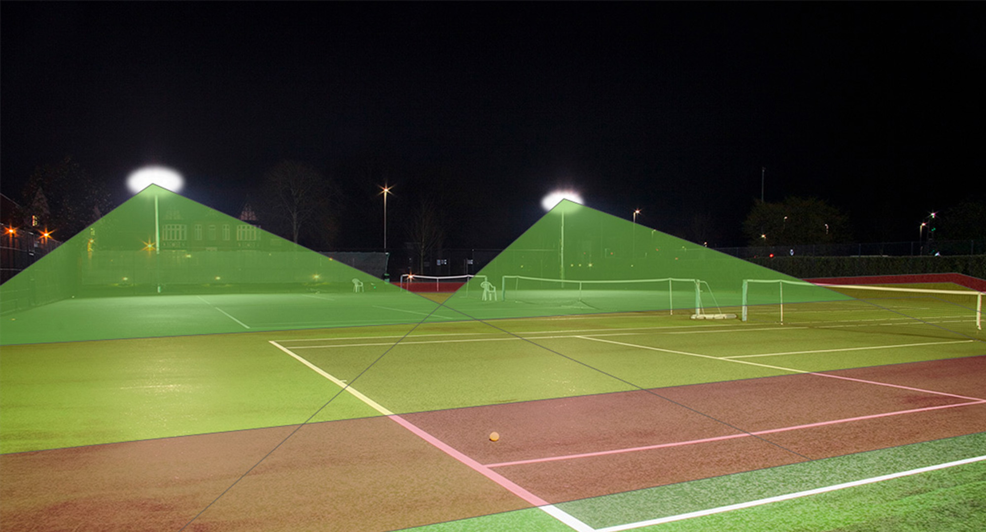 Beam Control Quad Pod Courts Diagram of Ritelite Quad Pod K65 mobile lighting towers beam control