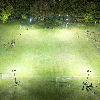 Quad Pod K65 Mobile Lighting Towers improve training areas for Epsom and Ewell Colts FC