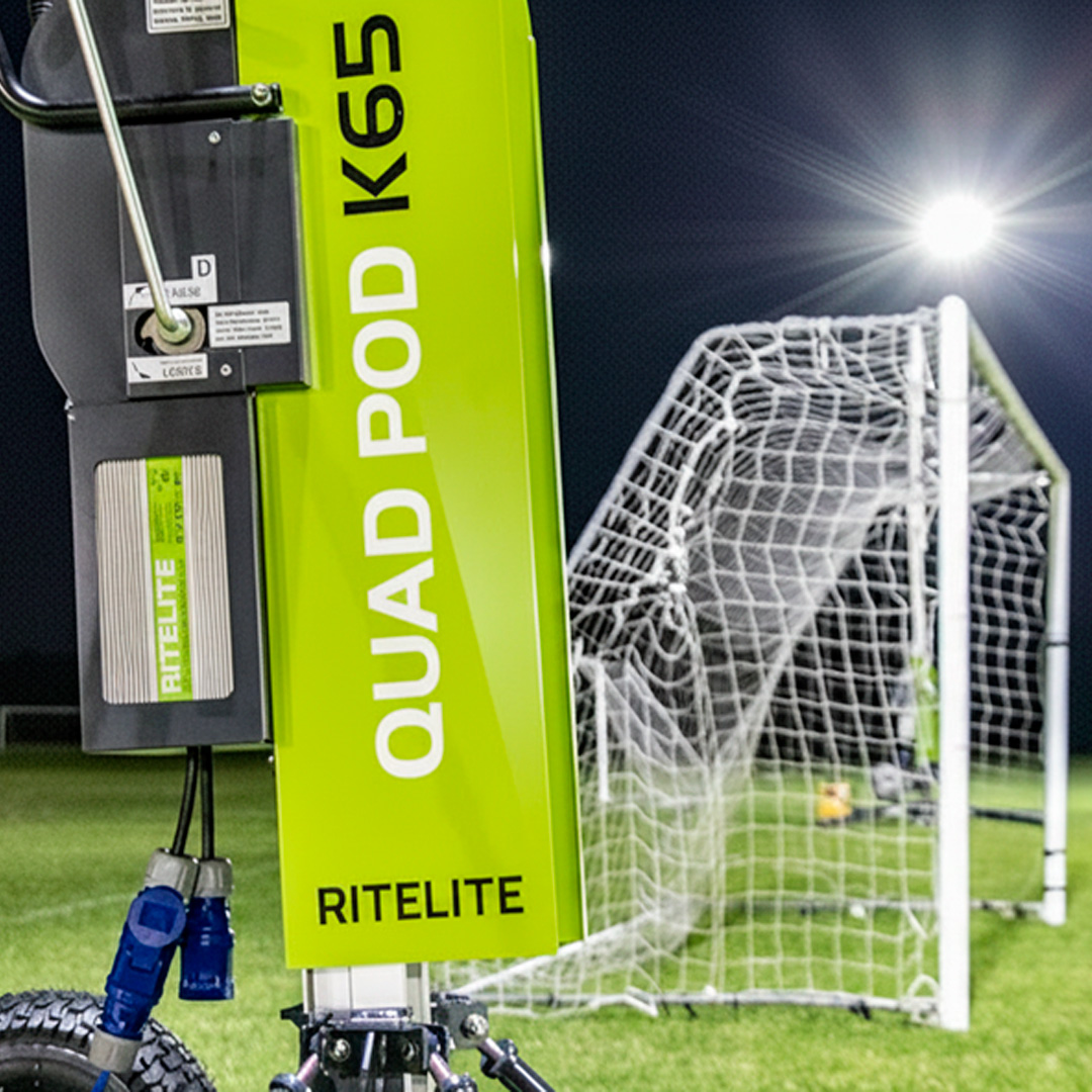 Quad-Pod-K65-Football Ritelite Sports-LITE sports floodlighting lighting up a football pitch for winter training