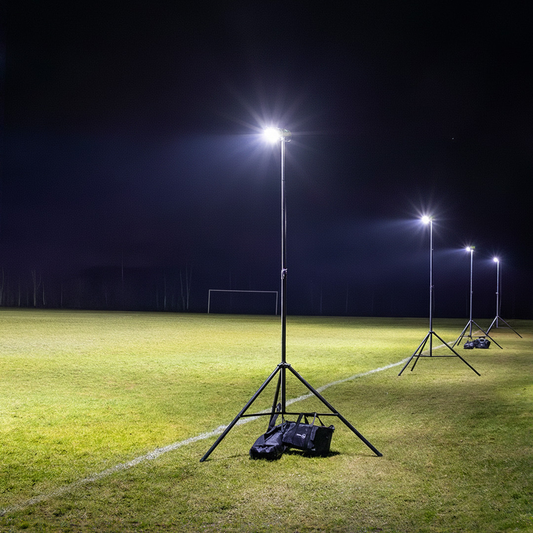 Image 53 Ritelite Sports-LITE sports floodlight lighting up a football pitch for winter training