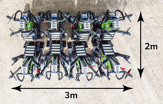 QP stowed footprint Quad Pod Stowed