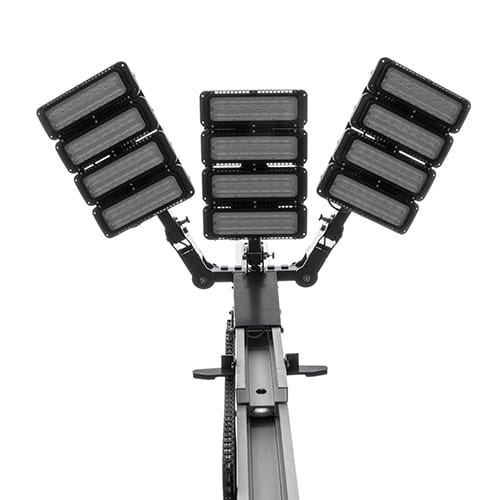 QuadPodK65-light-heads-180 Ritelite Sports-LITE custom-designed lenses directing light where it is needed across a soccer field