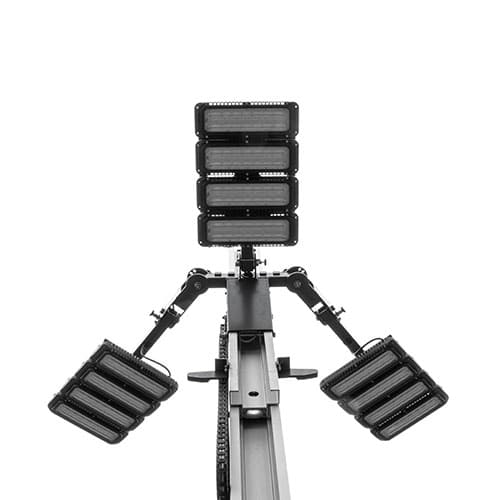 QuadPodK65-light-heads-360 Ritelite Sports-LITE custom-designed lenses directing light where it is needed across a soccer field