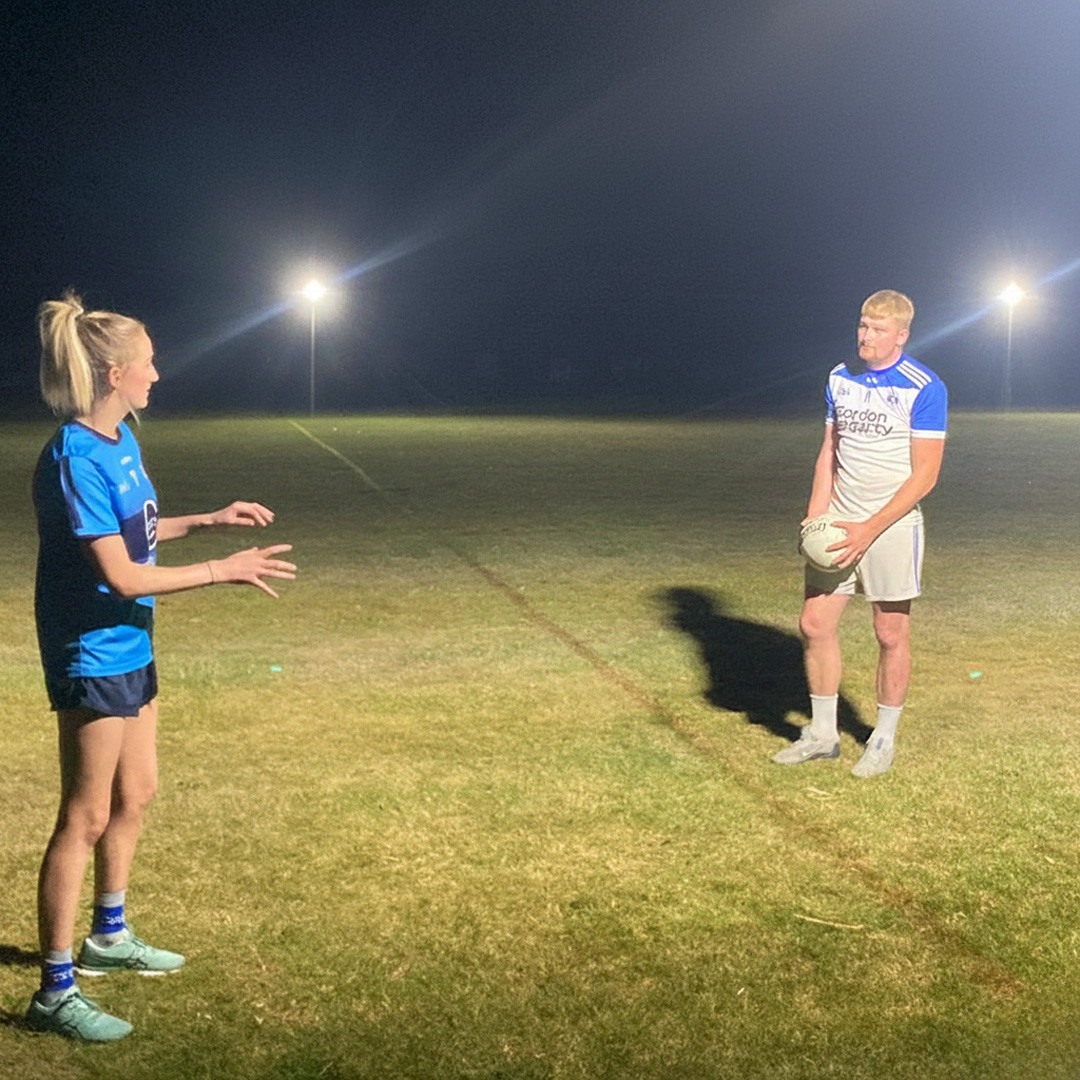 Ritelite Sports-LITEs battery powered portable floodlights light up dark rugby pitch for winter training