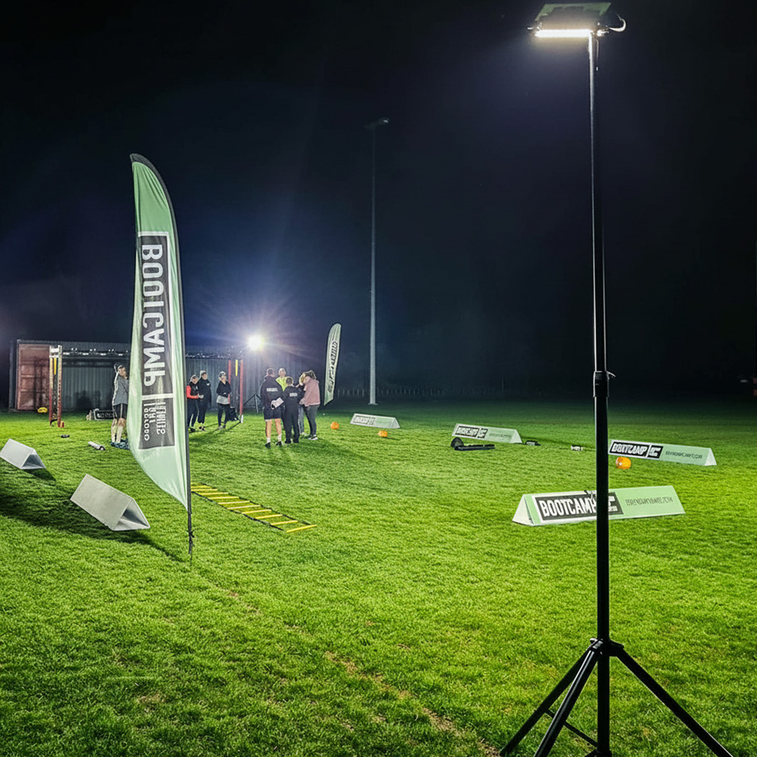 Ritelite Sports-LITE training kit light up a single tennis court for winter practice