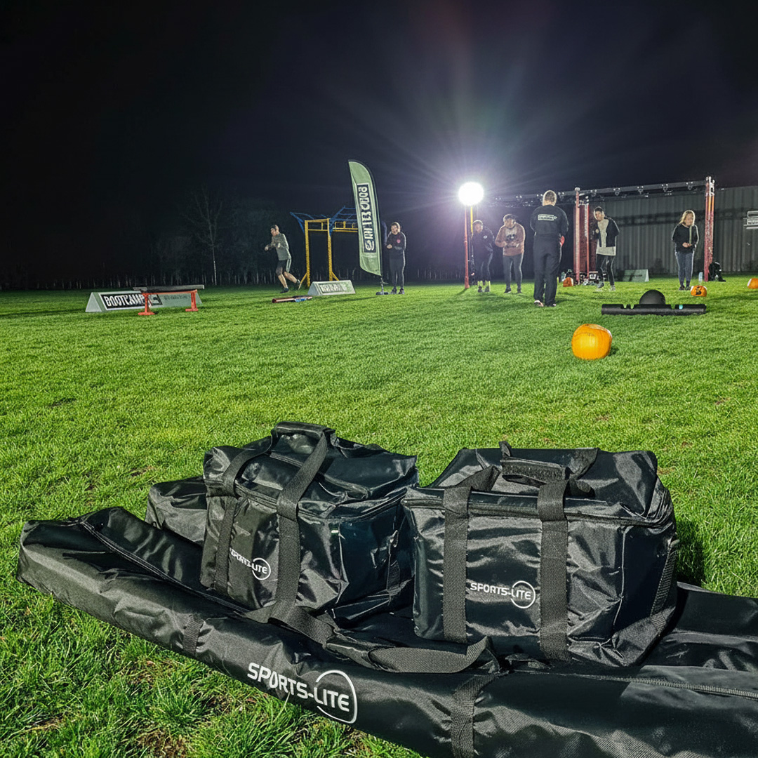 Ritelite Sports-LITE training kit lights up single tennis court in the dark for winter training