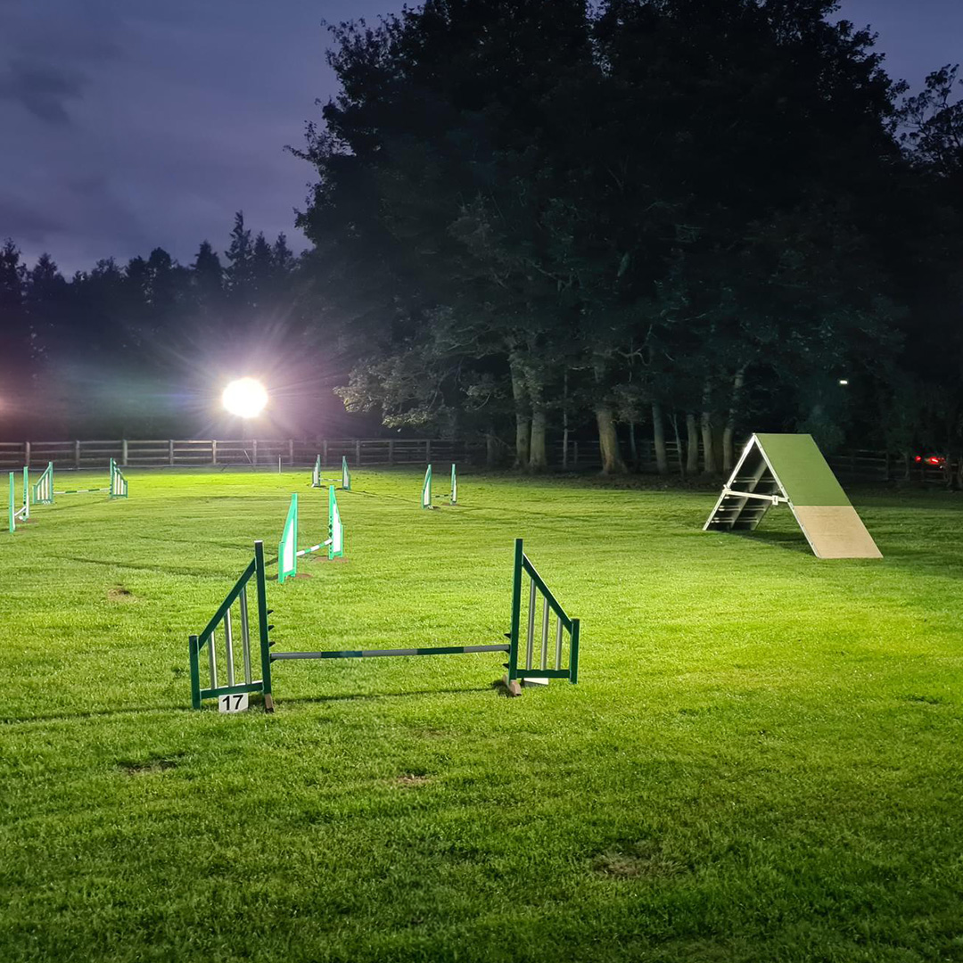 Ritelite Sports-LITEs battery powered portable floodlights light up dark rugby pitch for winter training