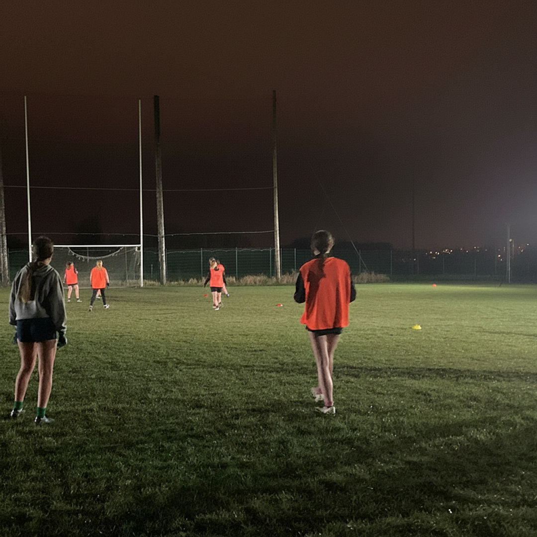 Ritelite Sports-LITE training kit lighting up a rugby pitch for winter training