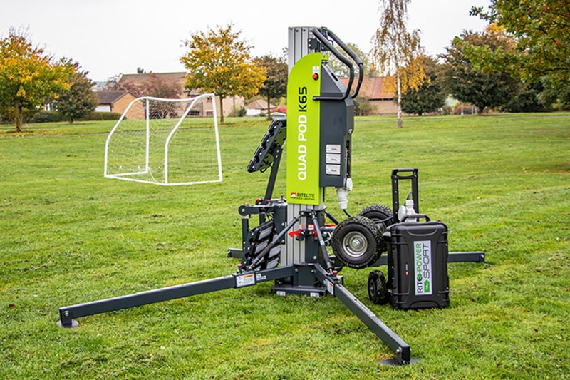 Ritelite Sports-LITE training kit lights up single tennis court in the dark for winter training