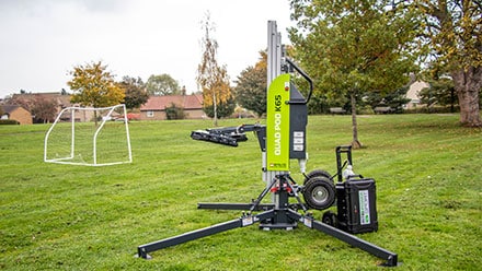 Ritelite Quad Pod K65 mobile lighting towers lighting up a pitch for winter rugby practice